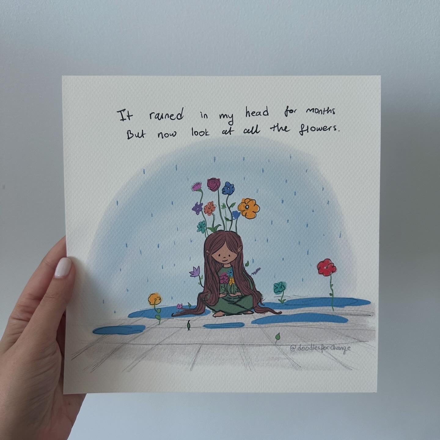 Raining Flowers - SQUARE ART PRINT