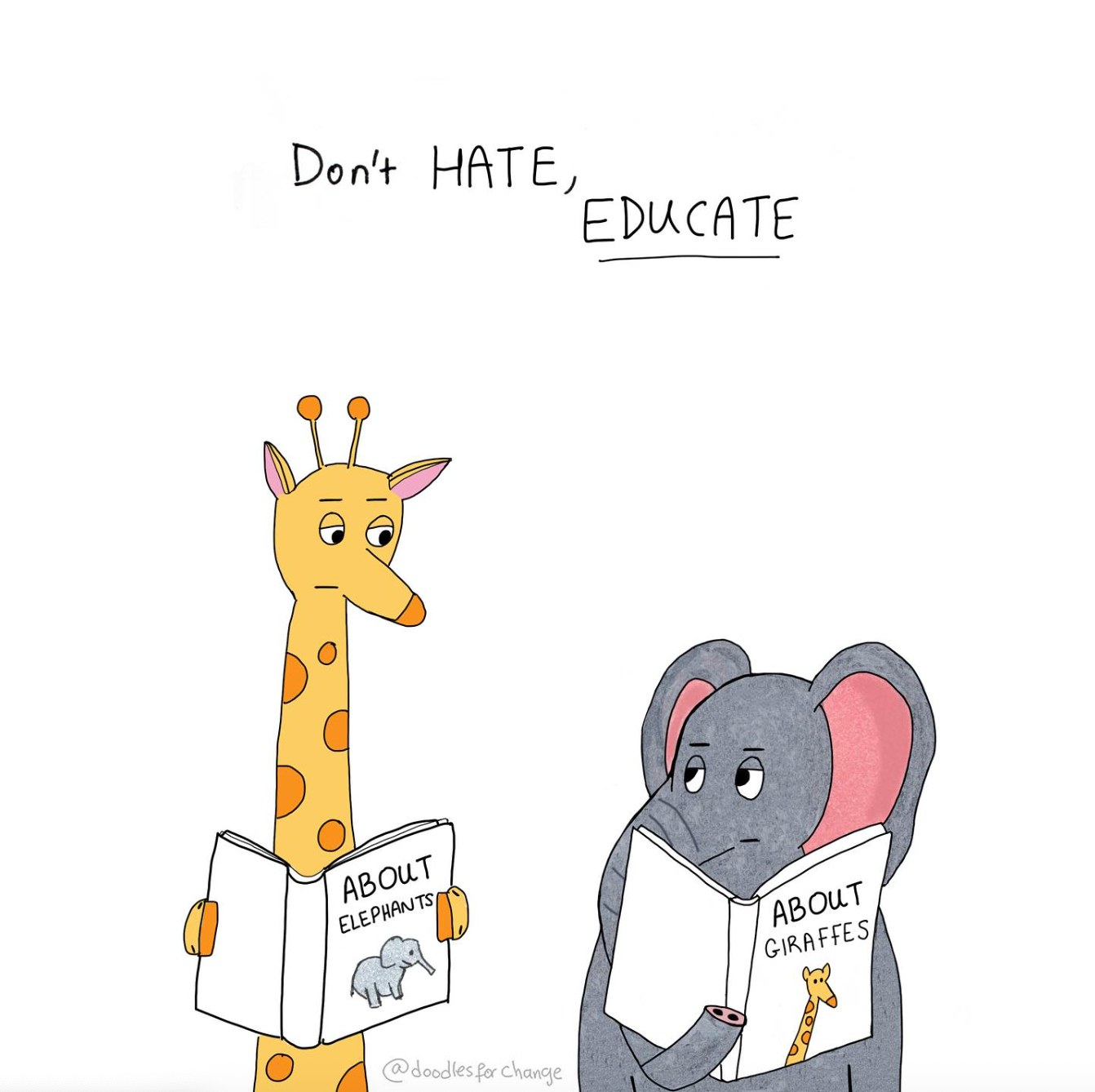 Don't HATE, EDUCATE - 25 X 25 CM ART PRINT